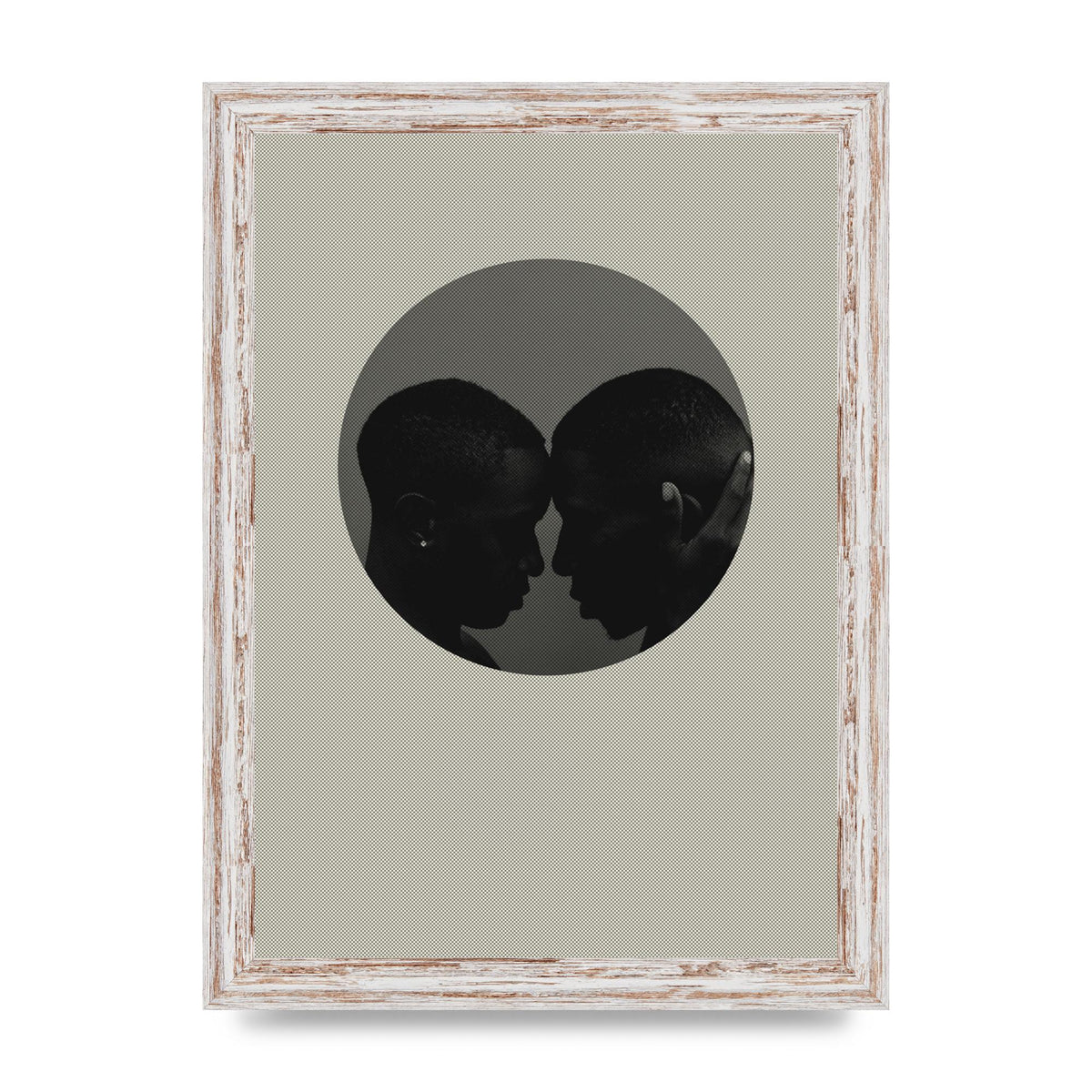 Halftone Kiss One Art For The Home - A4 framed