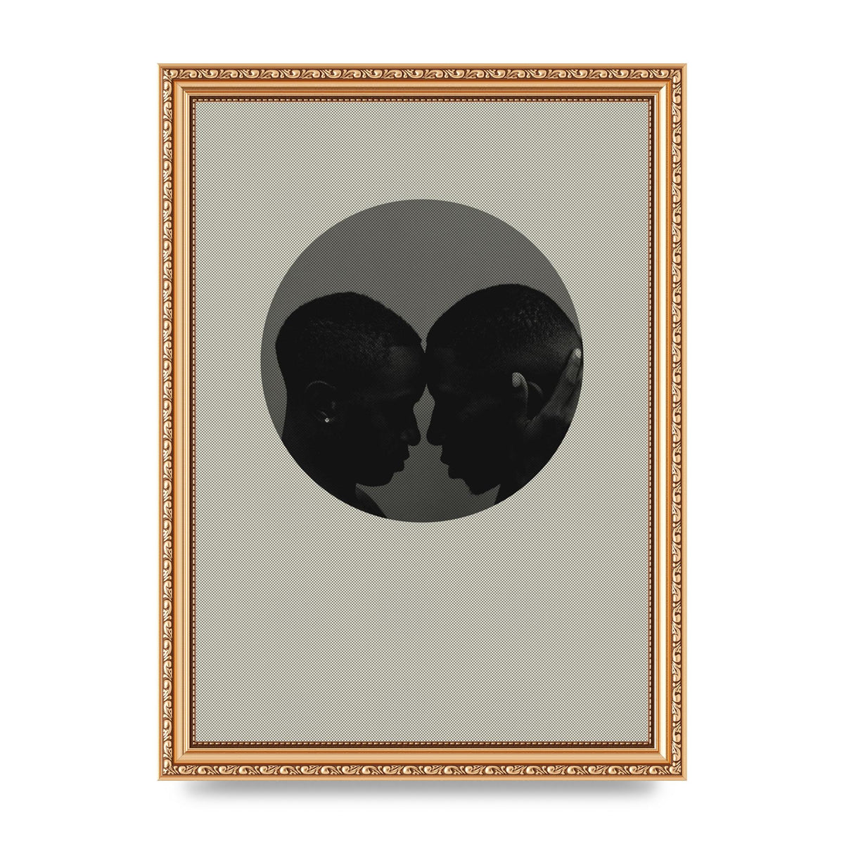 Halftone Kiss One Art For The Home - A4 framed