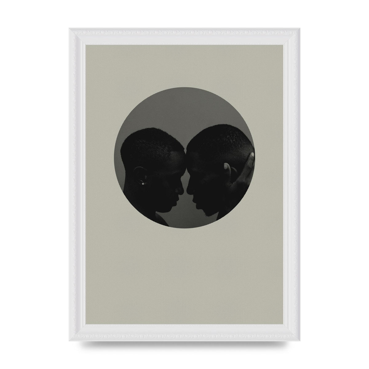 Halftone Kiss One Art For The Home - A4 framed