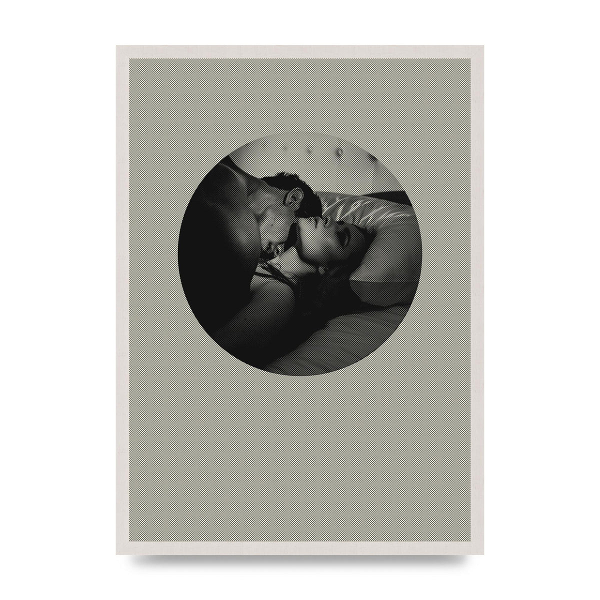 Halftone Kiss Two Printed Poster - A2 framed