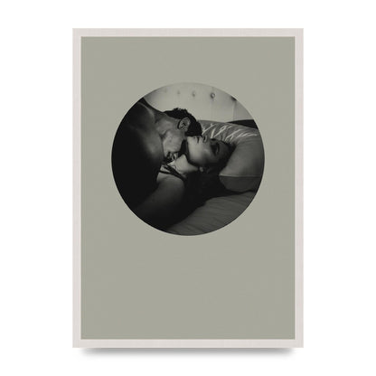 Halftone Kiss Two Printed Poster - A2 framed