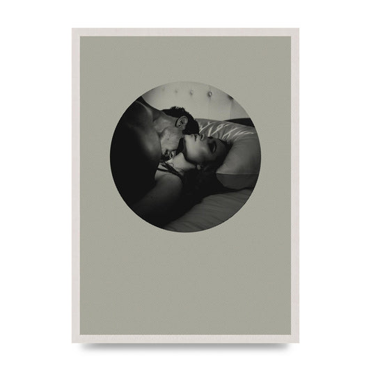 Halftone Kiss Two Printed Poster - A2 framed