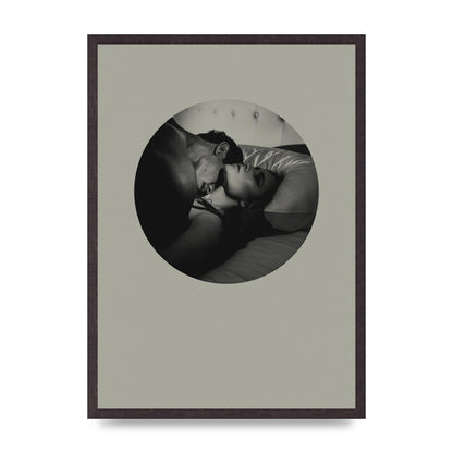 Halftone Kiss Two Printed Poster - A2 framed