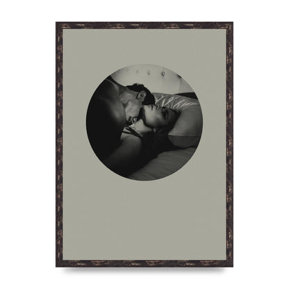 Halftone Kiss Two Printed Poster - A2 framed