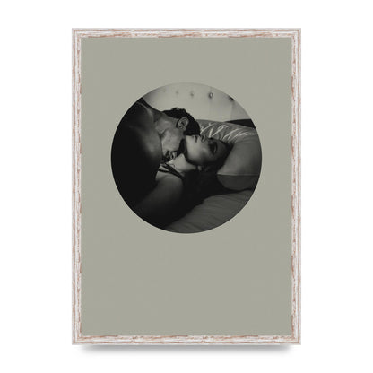 Halftone Kiss Two Printed Poster - A2 framed
