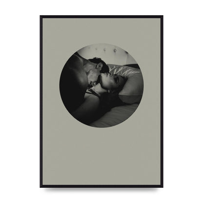 Halftone Kiss Two Printed Poster - A2 framed