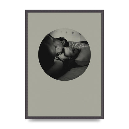 Halftone Kiss Two Printed Poster - A2 framed