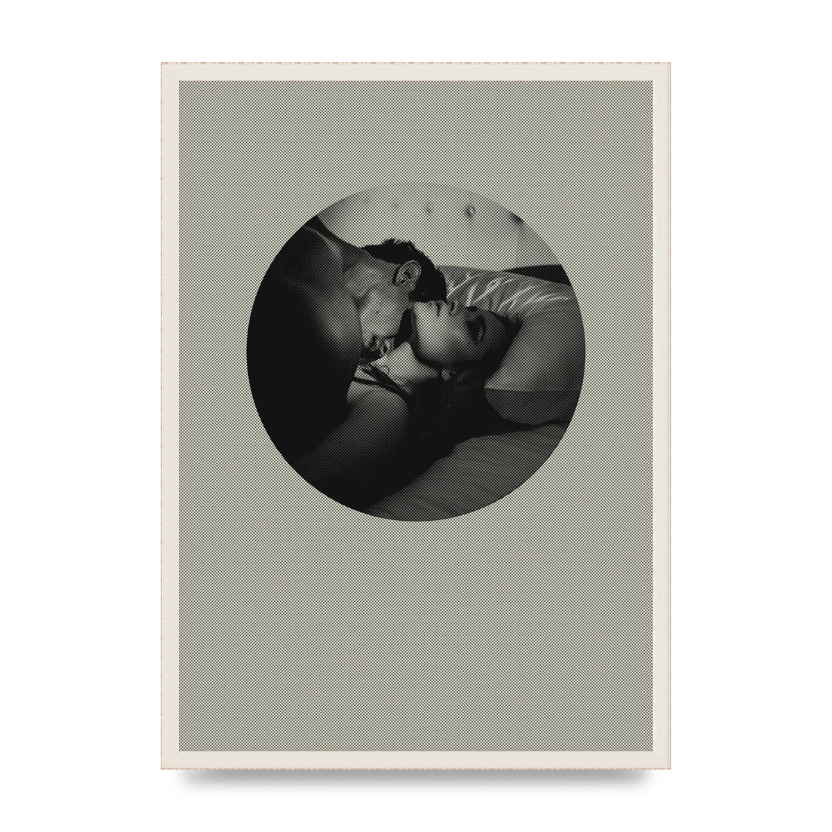Halftone Kiss Two Printed Poster - A2 framed