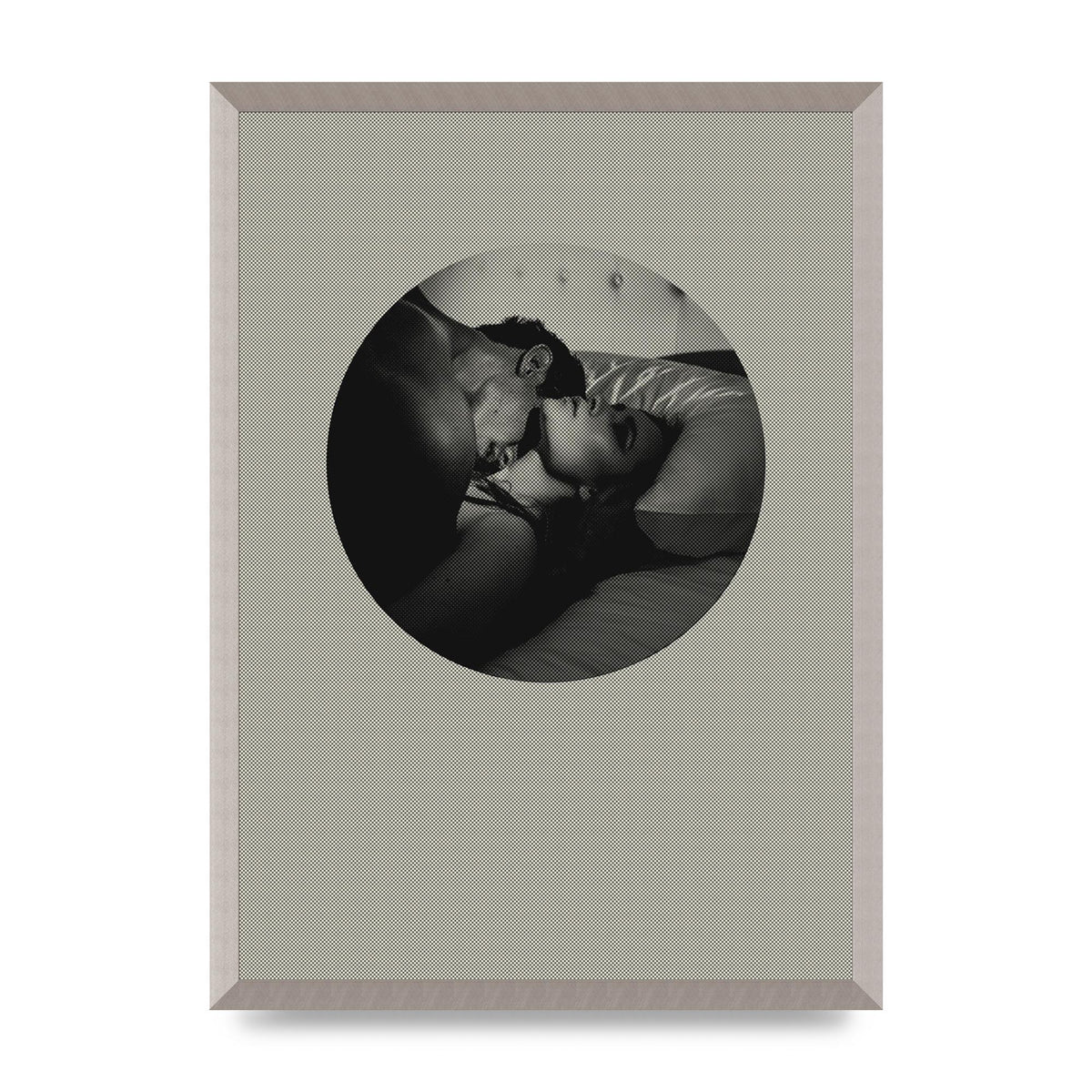 Halftone Kiss Two Printed Poster - A2 framed