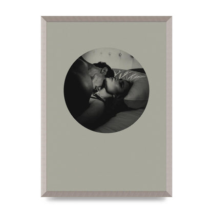 Halftone Kiss Two Printed Poster - A2 framed