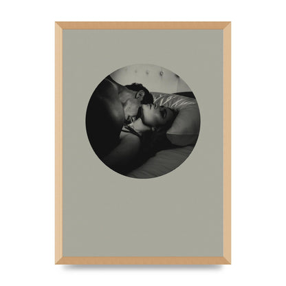 Halftone Kiss Two Printed Poster - A2 framed