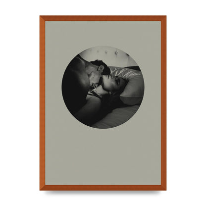 Halftone Kiss Two Printed Poster - A2 framed