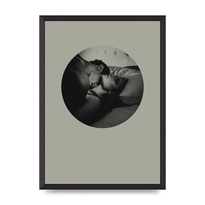 Halftone Kiss Two Printed Poster - A2 framed