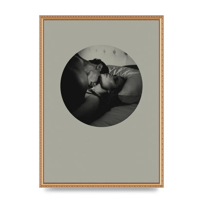 Halftone Kiss Two Printed Poster - A2 framed