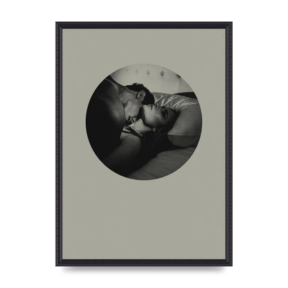 Halftone Kiss Two Printed Poster - A2 framed
