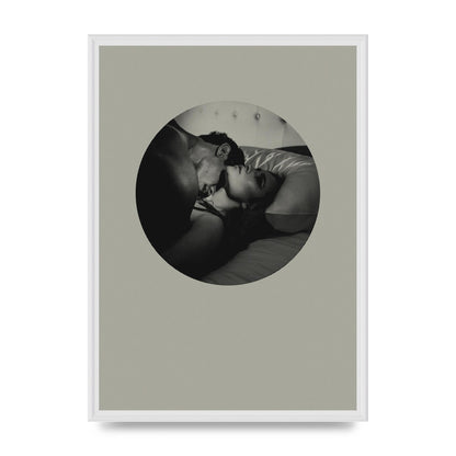 Halftone Kiss Two Printed Poster - A2 framed