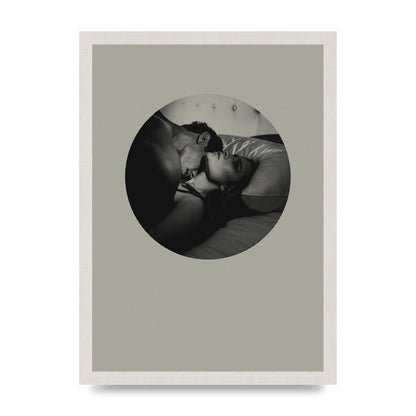 Halftone Kiss Two Printed Poster - A3 framed
