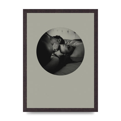 Halftone Kiss Two Printed Poster - A3 framed