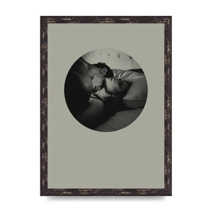 Halftone Kiss Two Printed Poster - A3 framed