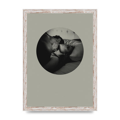 Halftone Kiss Two Printed Poster - A3 framed