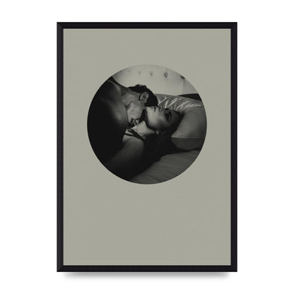 Halftone Kiss Two Printed Poster - A3 framed