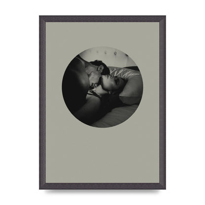 Halftone Kiss Two Printed Poster - A3 framed