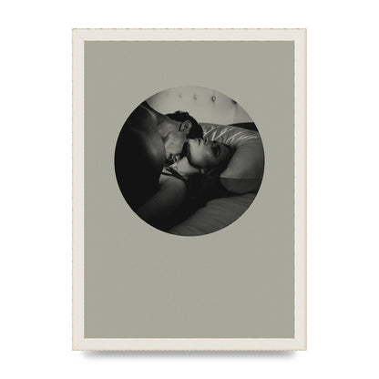Halftone Kiss Two Printed Poster - A3 framed