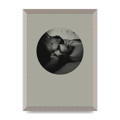 Halftone Kiss Two Printed Poster - A3 framed