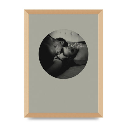 Halftone Kiss Two Printed Poster - A3 framed
