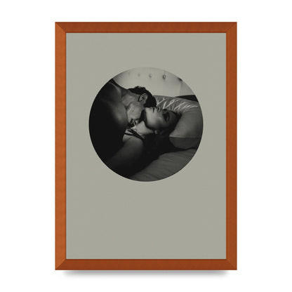 Halftone Kiss Two Printed Poster - A3 framed