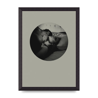 Halftone Kiss Two Printed Poster - A3 framed