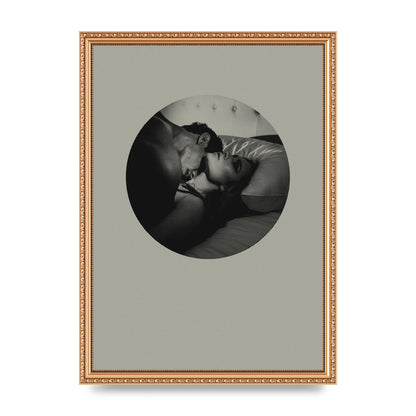 Halftone Kiss Two Printed Poster - A3 framed