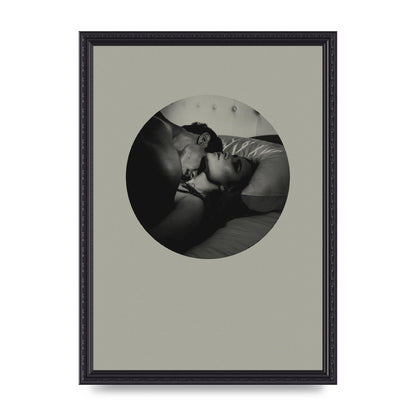 Halftone Kiss Two Printed Poster - A3 framed