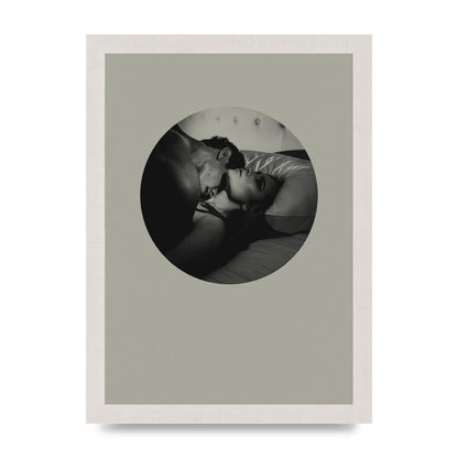Halftone Kiss Two Printed Poster - A4 framed