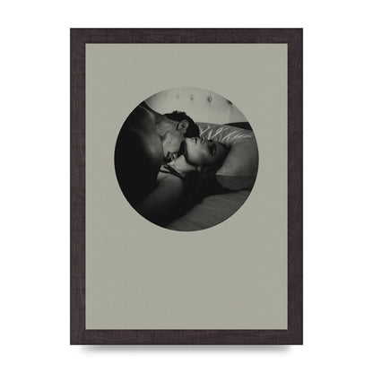 Halftone Kiss Two Printed Poster - A4 framed