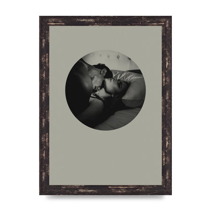 Halftone Kiss Two Printed Poster - A4 framed