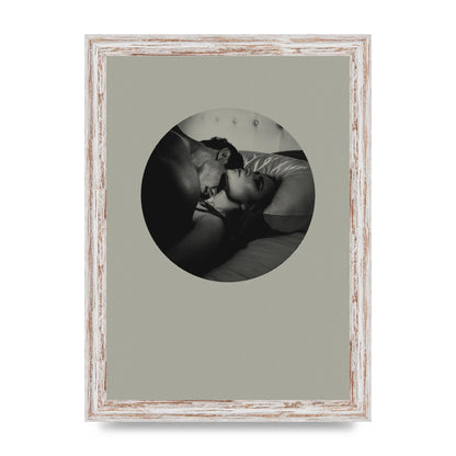 Halftone Kiss Two Printed Poster - A4 framed