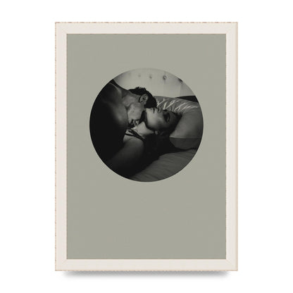 Halftone Kiss Two Printed Poster - A4 framed
