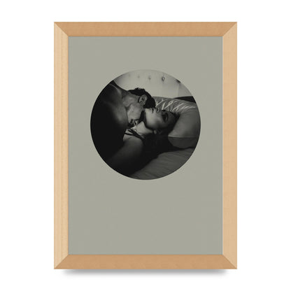 Halftone Kiss Two Printed Poster - A4 framed