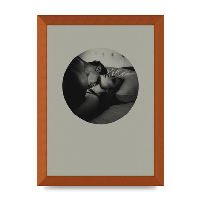 Halftone Kiss Two Printed Poster - A4 framed