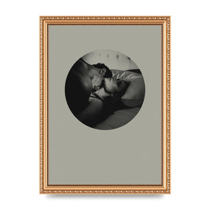 Halftone Kiss Two Printed Poster - A4 framed