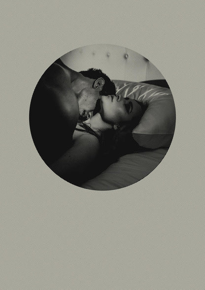 Halftone Kiss Two Printed Poster - detail