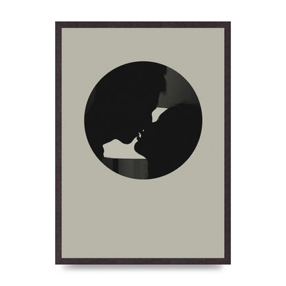 Halftone Kiss Three Wall Art - A2 framed