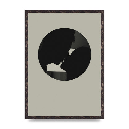 Halftone Kiss Three Wall Art - A2 framed