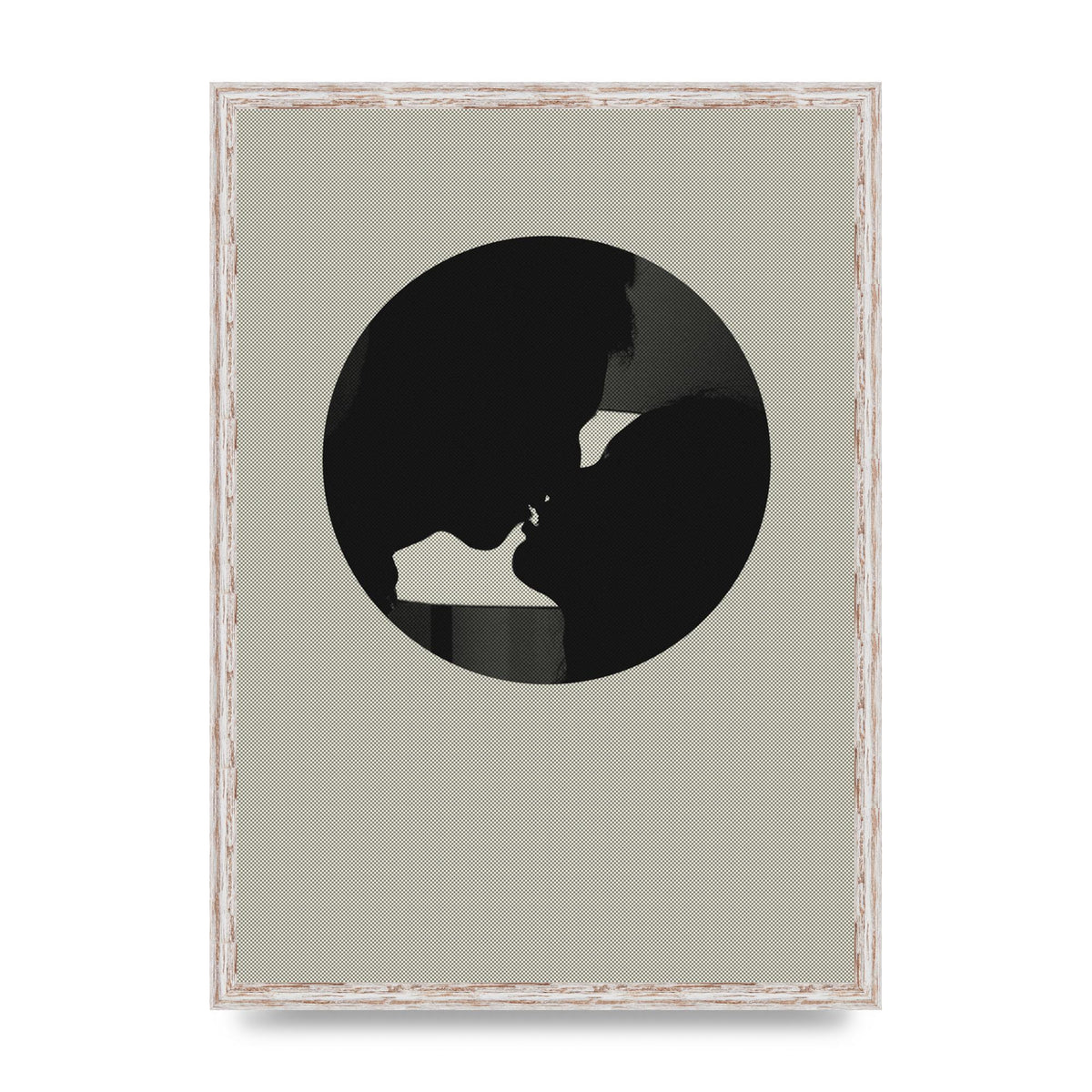 Halftone Kiss Three Wall Art - A2 framed