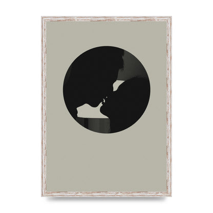 Halftone Kiss Three Wall Art - A2 framed