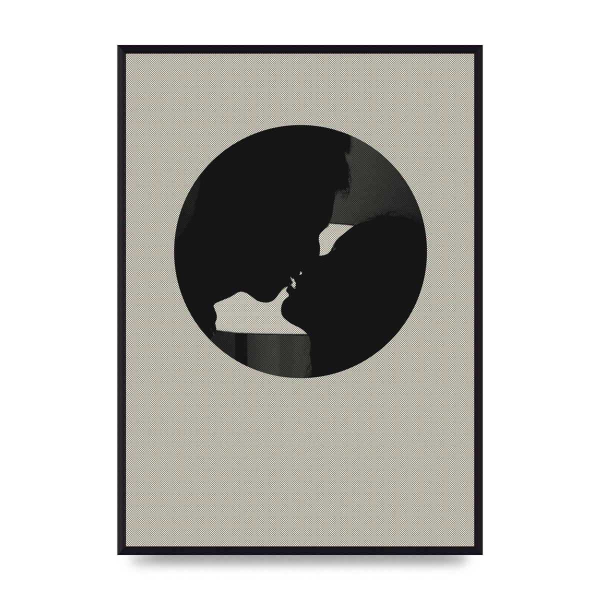 Halftone Kiss Three Wall Art - A2 framed
