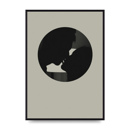 Halftone Kiss Three Wall Art - A2 framed
