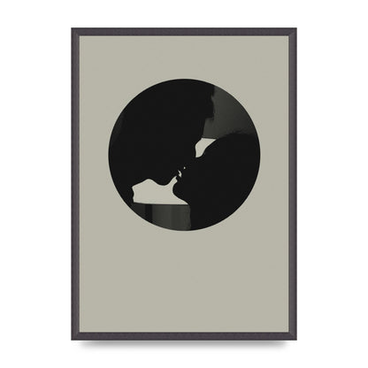 Halftone Kiss Three Wall Art - A2 framed