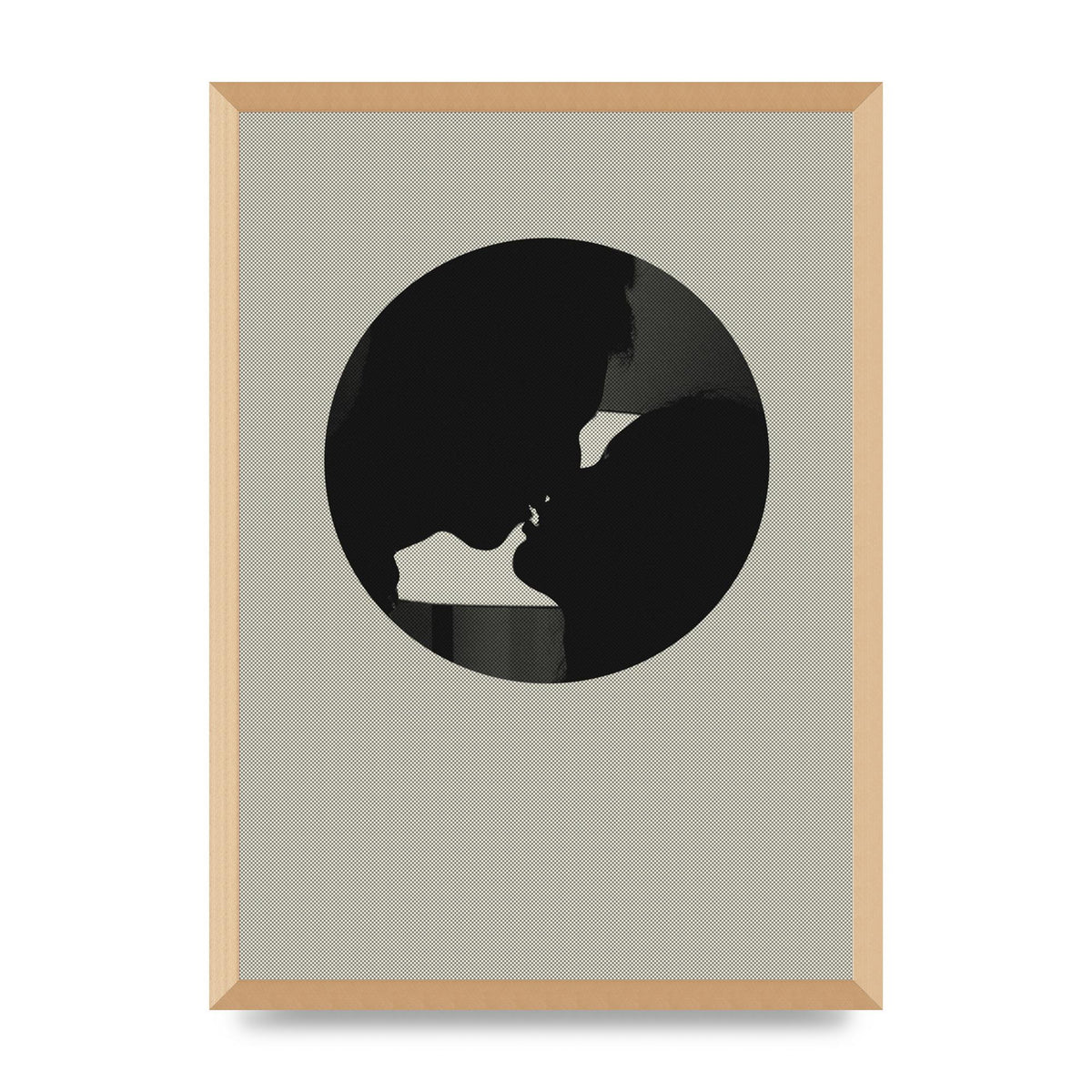Halftone Kiss Three Wall Art - A2 framed